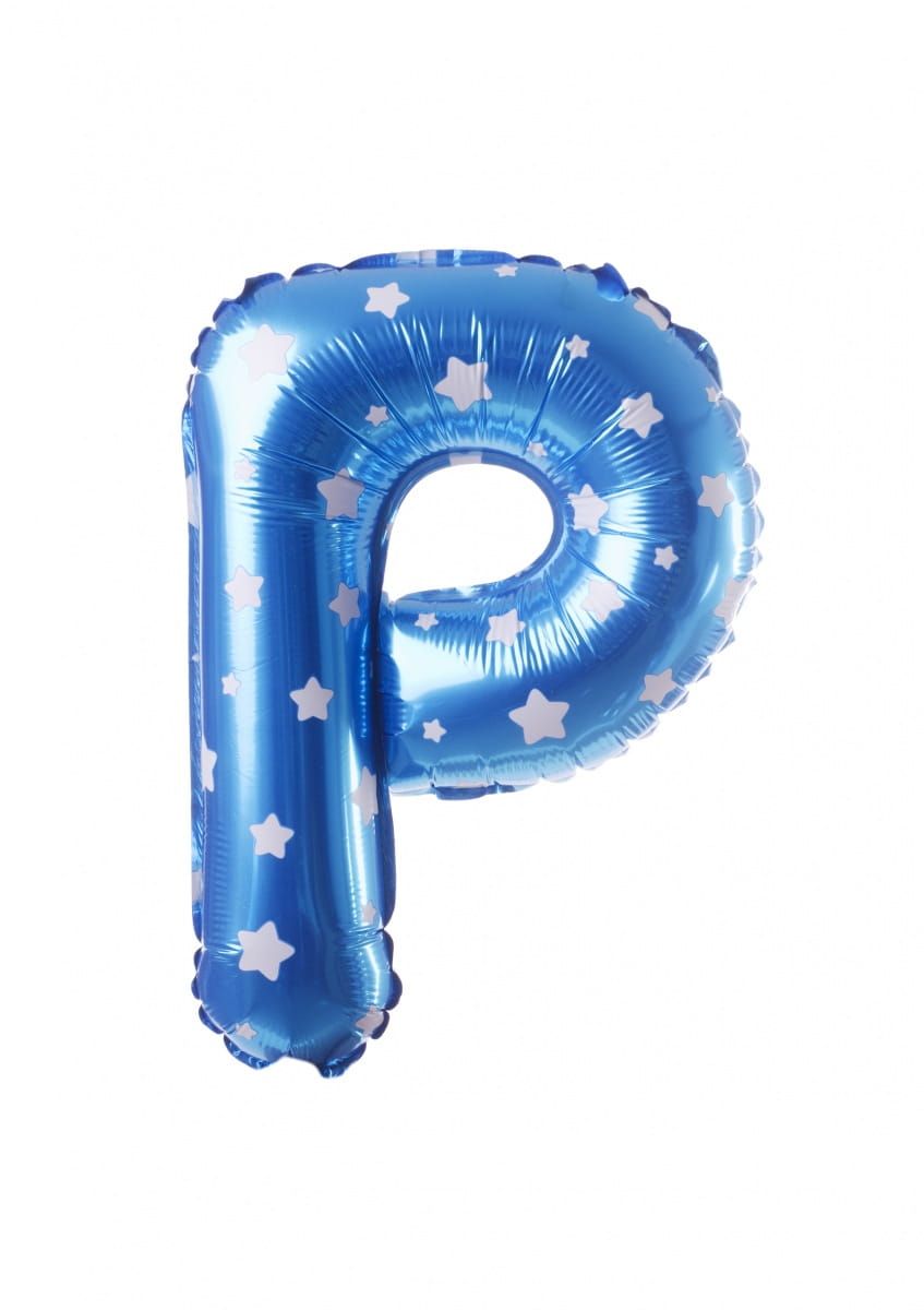 Balon foliowy na powietrze LITERKA P błękitny 40cm