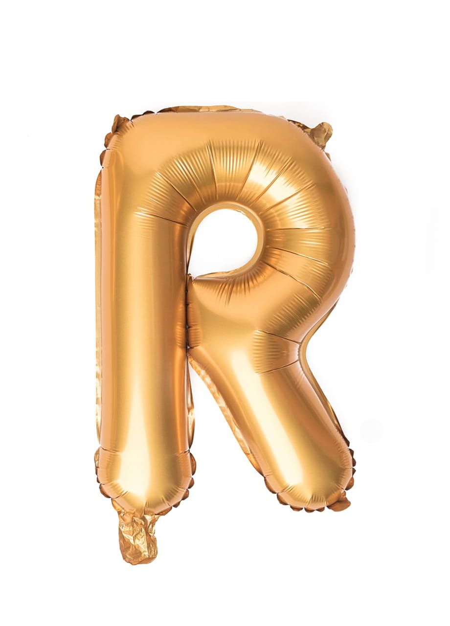 Balon foliowy na powietrze LITERKA R złoty 40cm