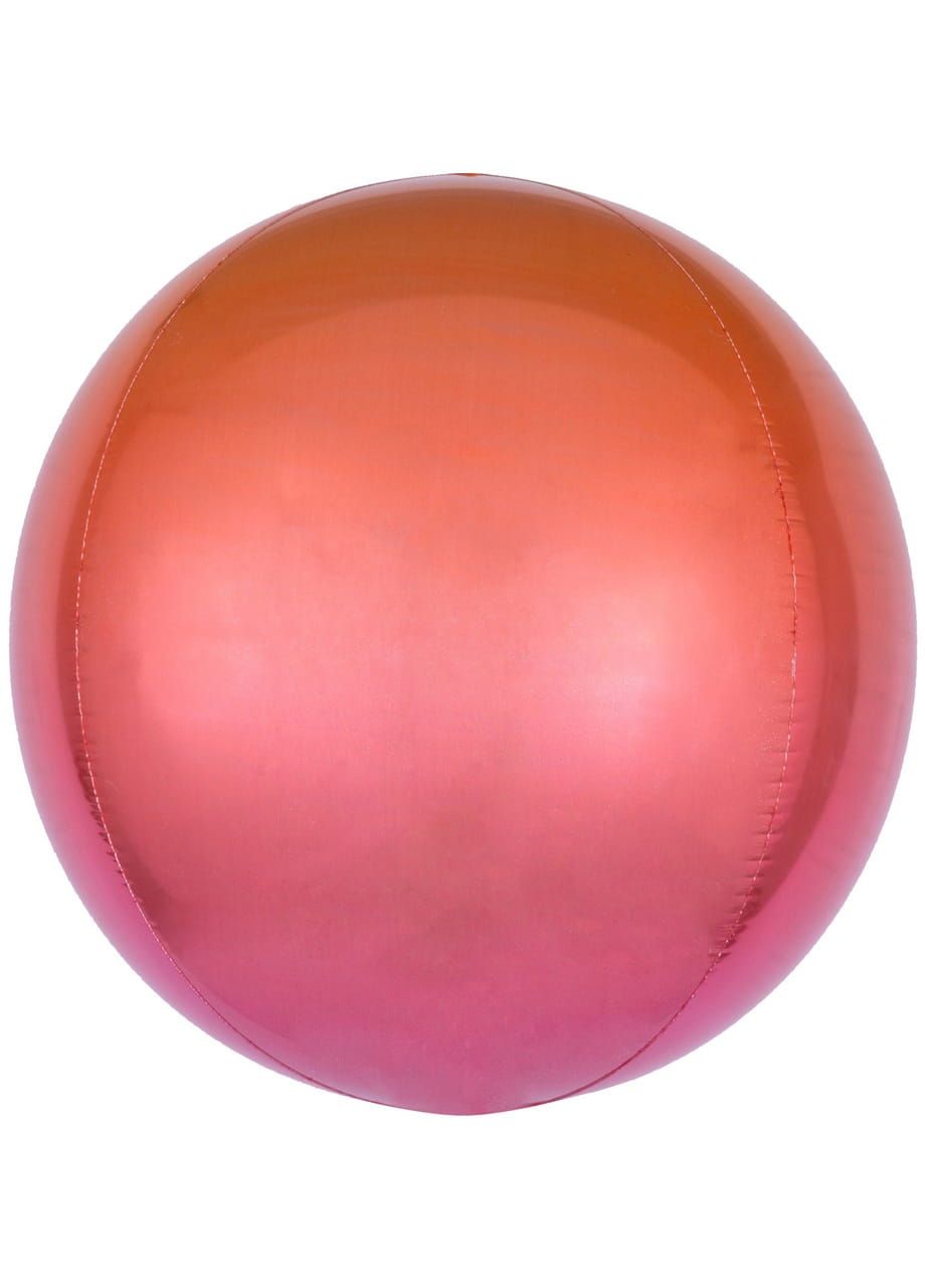Balon kula KORALOWY foliowy ombre 40cm