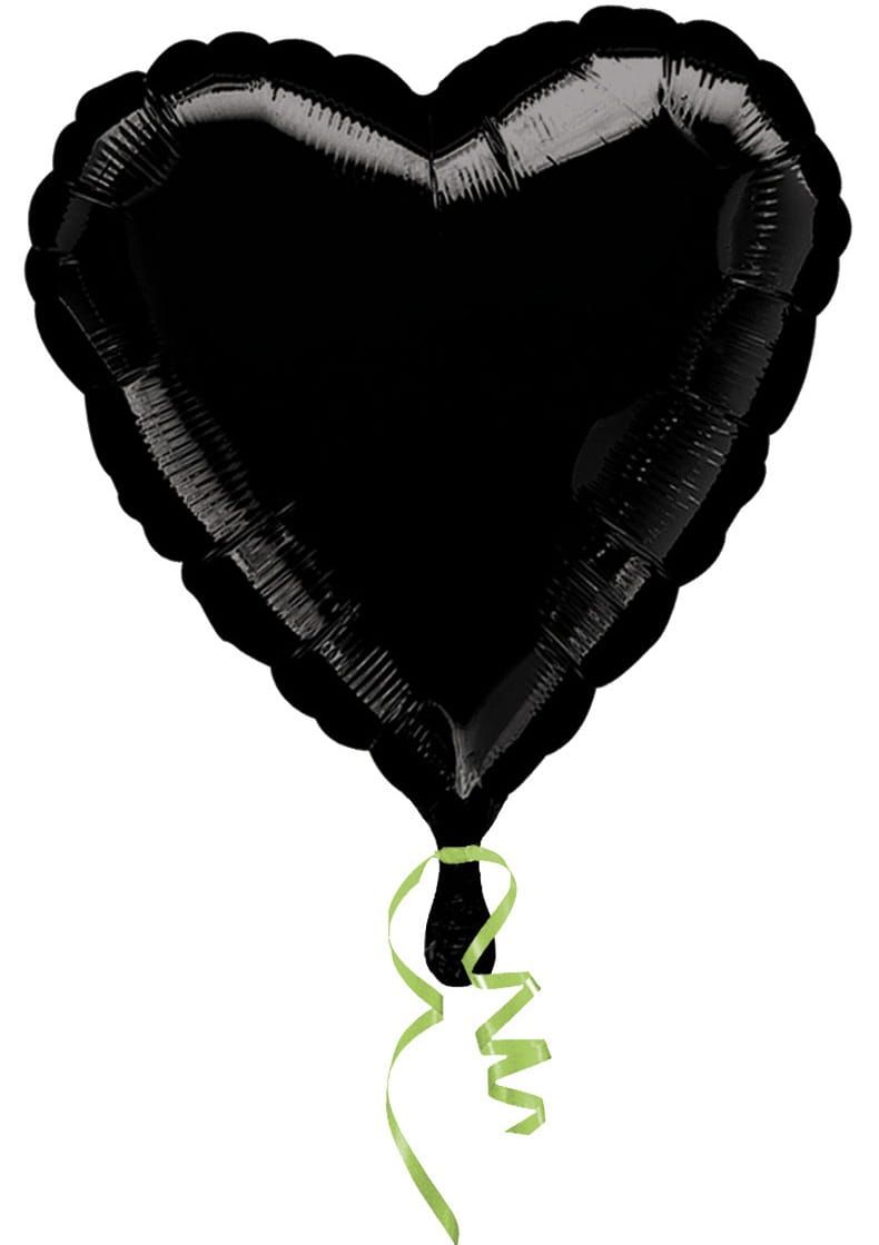 Balon foliowy SERCE czarny 43cm