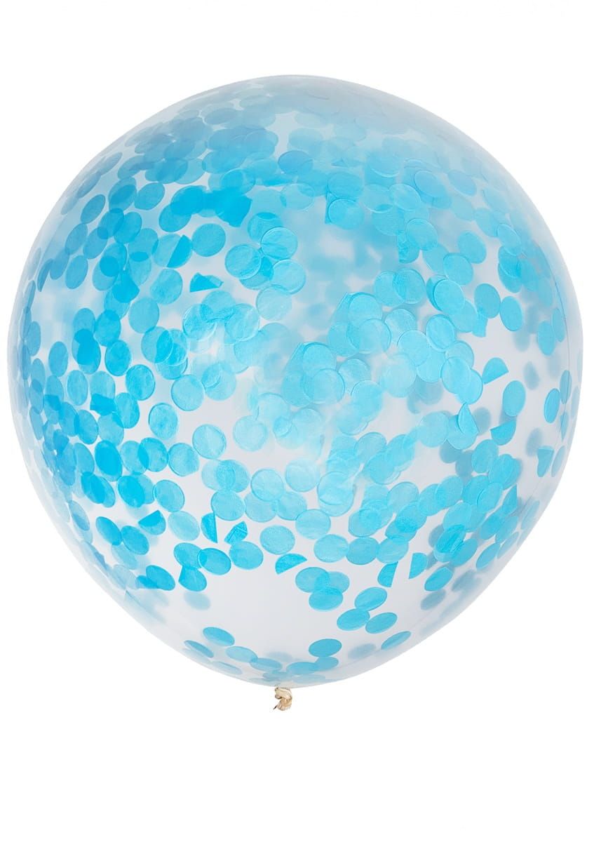 Balon z niebieskim KONFETTI w środku 50cm