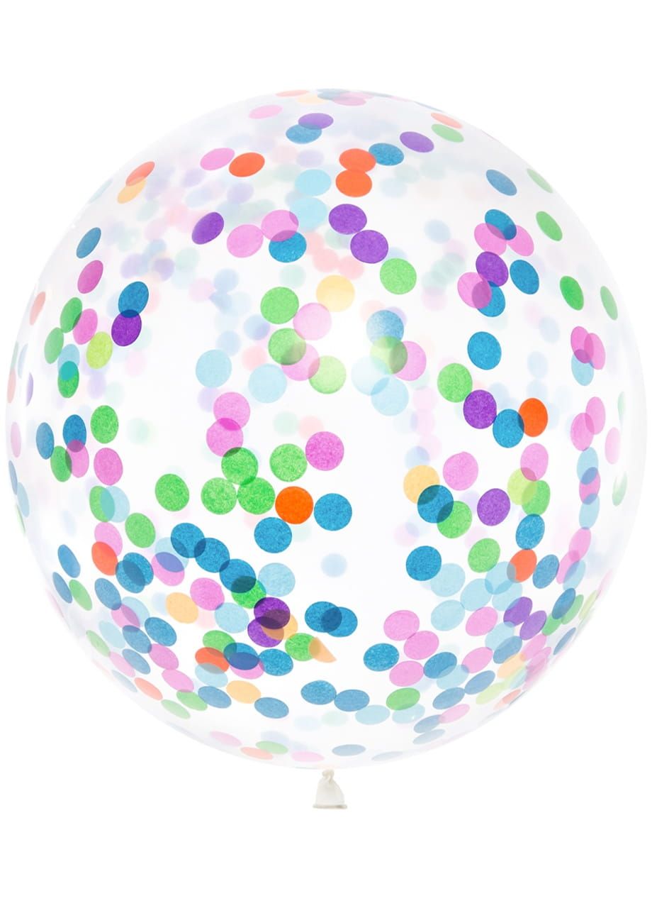 Balon przeźroczysty z konfetti GIGANT 1m