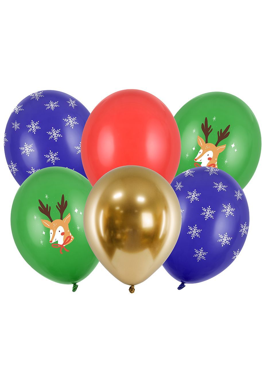 Balony na Boże Narodzenie RENIFER 30cm (6szt.)