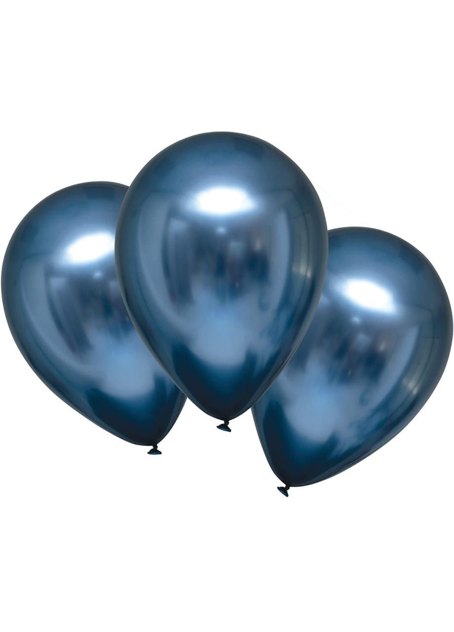 Balony niebieskie metaliczne CHROMOWANE (6szt.)
