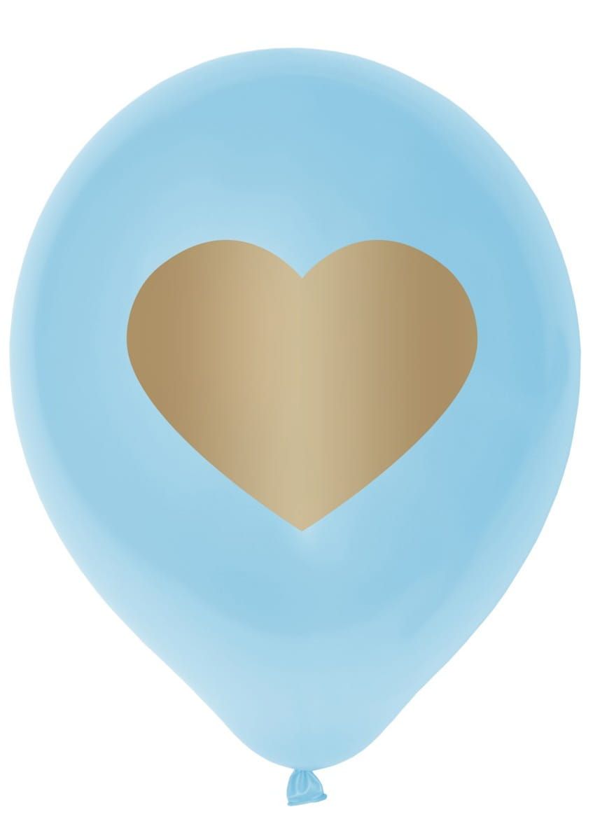 Niebieskie balony z sercem (5szt.)