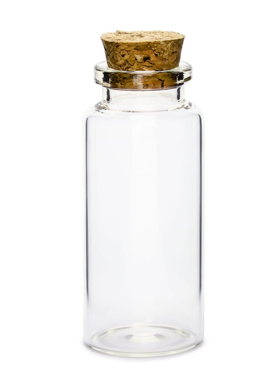 Buteleczki szklane z korkiem 7,5 cm (12szt.)