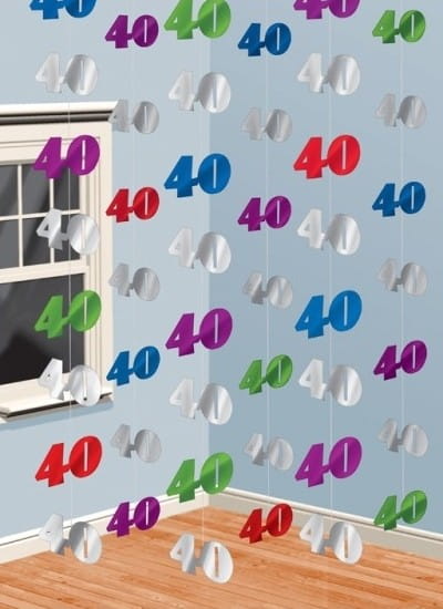 Dekoracja Wisząca 40 Urodziny 6szt Dekoracje Na 40 Urodziny