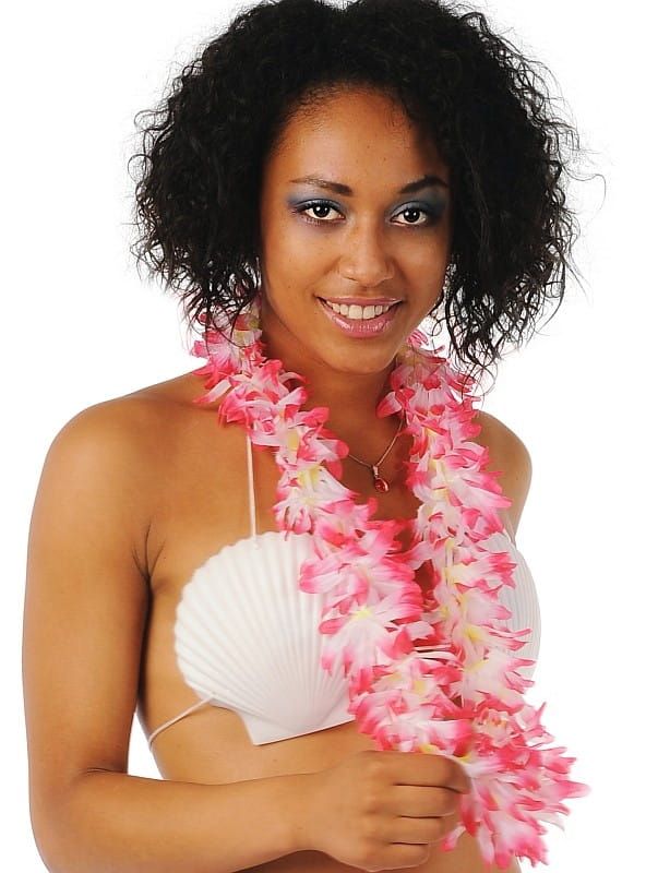 Girlanda hawajska LUX różowo-biała