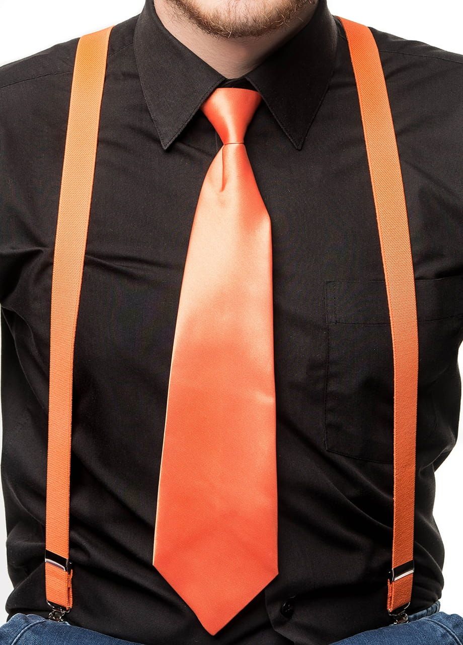 Krawat satynowy pomarańczowy