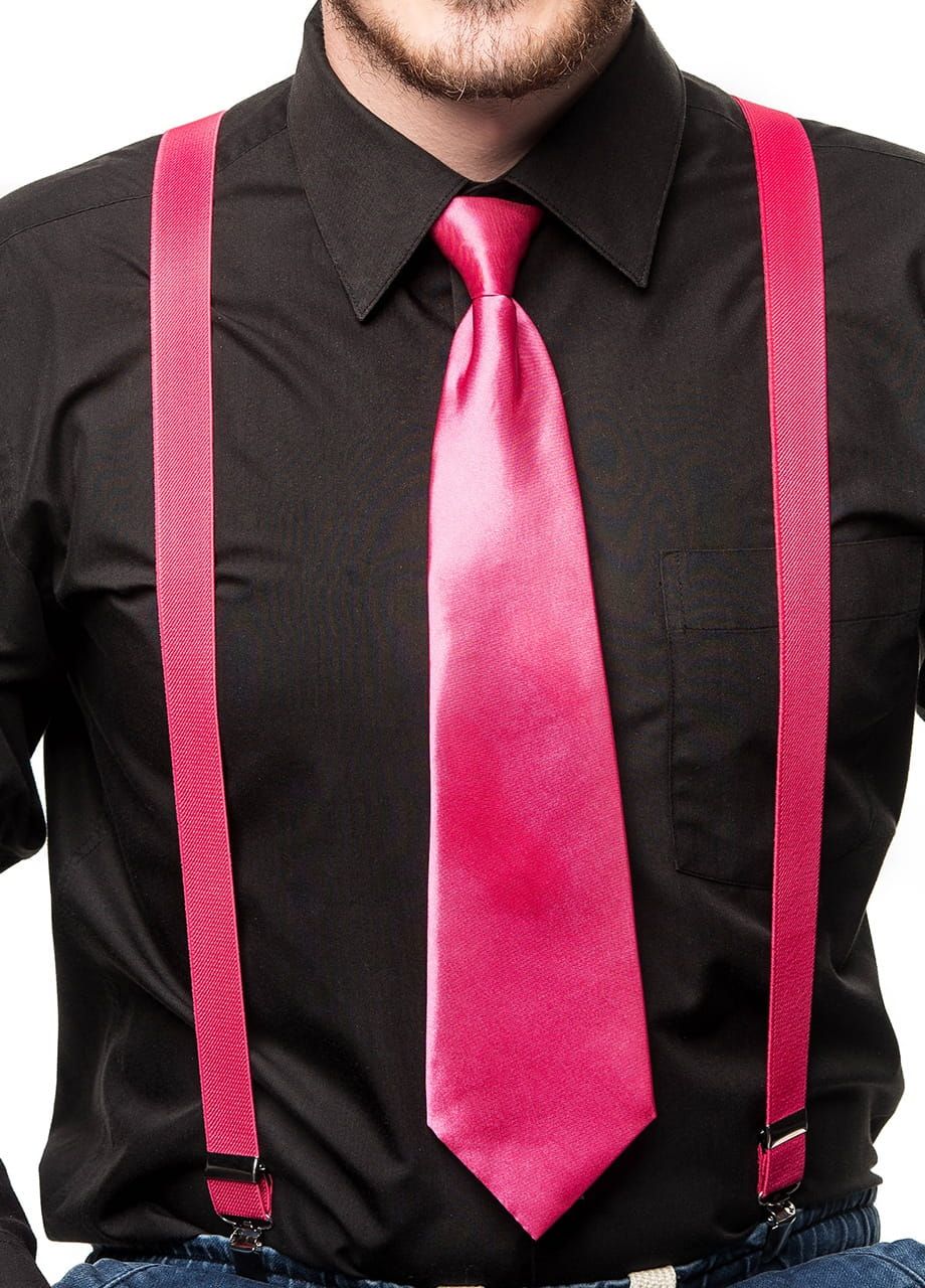 Krawat satynowy różowy
