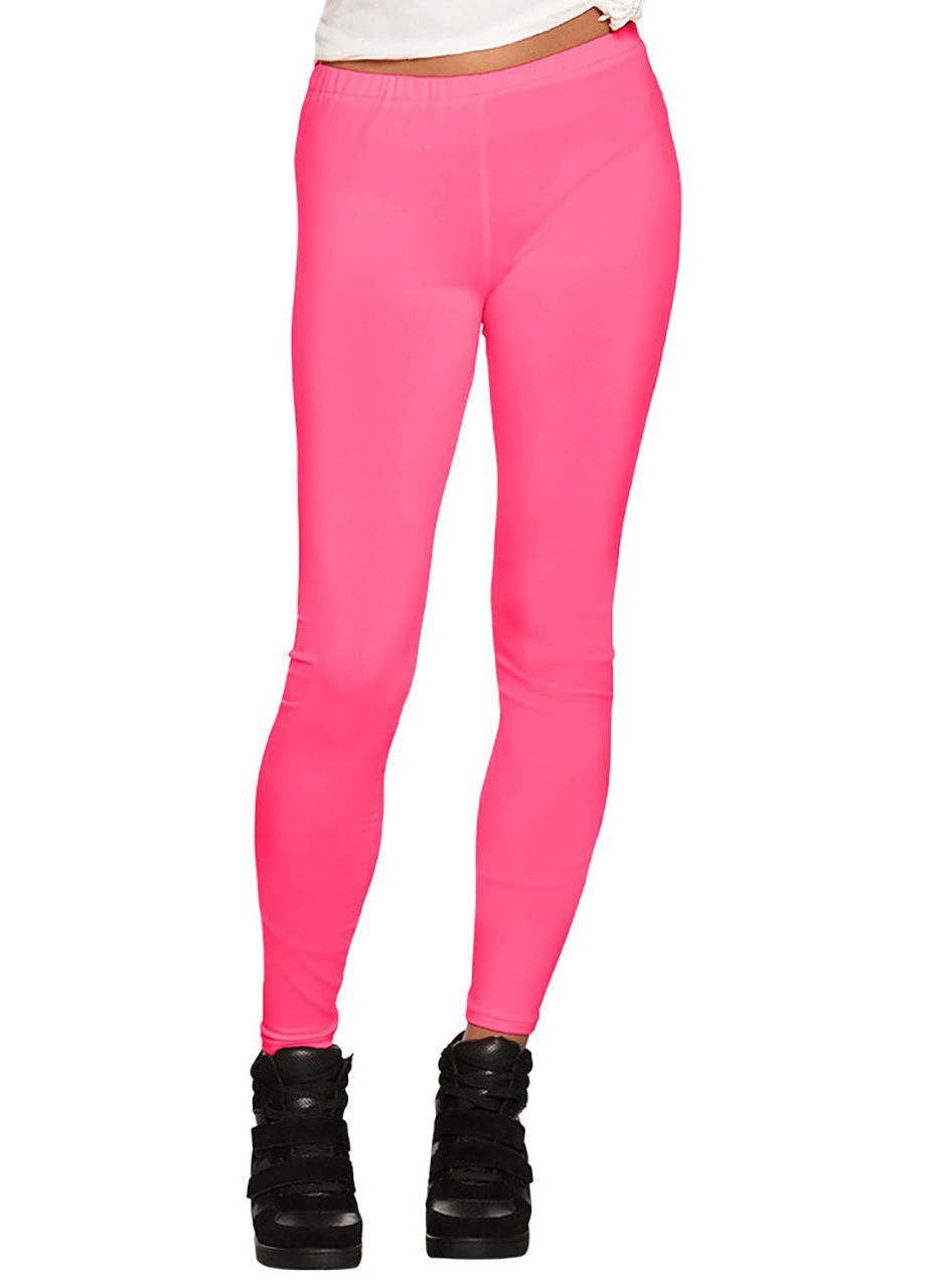 Neonowy legginsy różowe - M