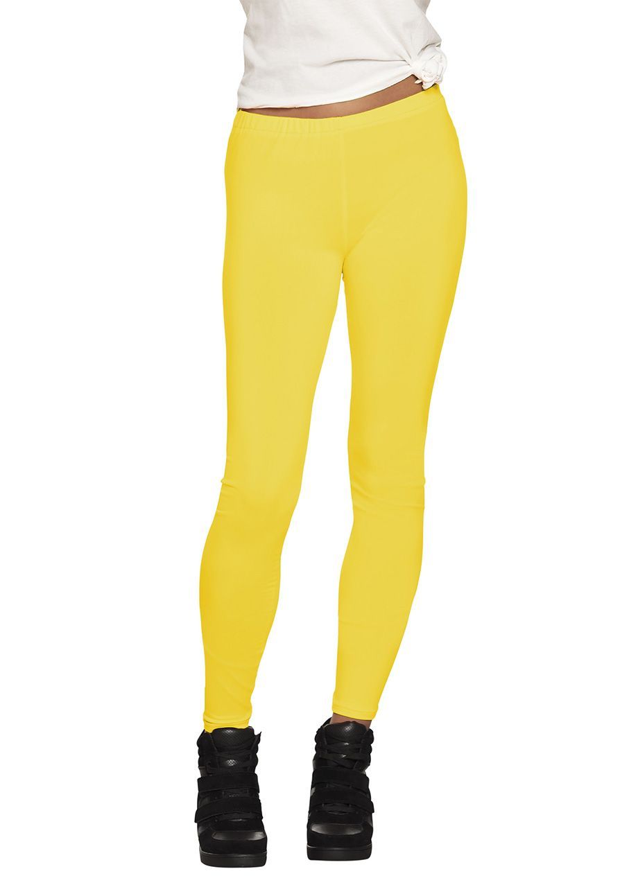 Neonowe legginsy żółte - M