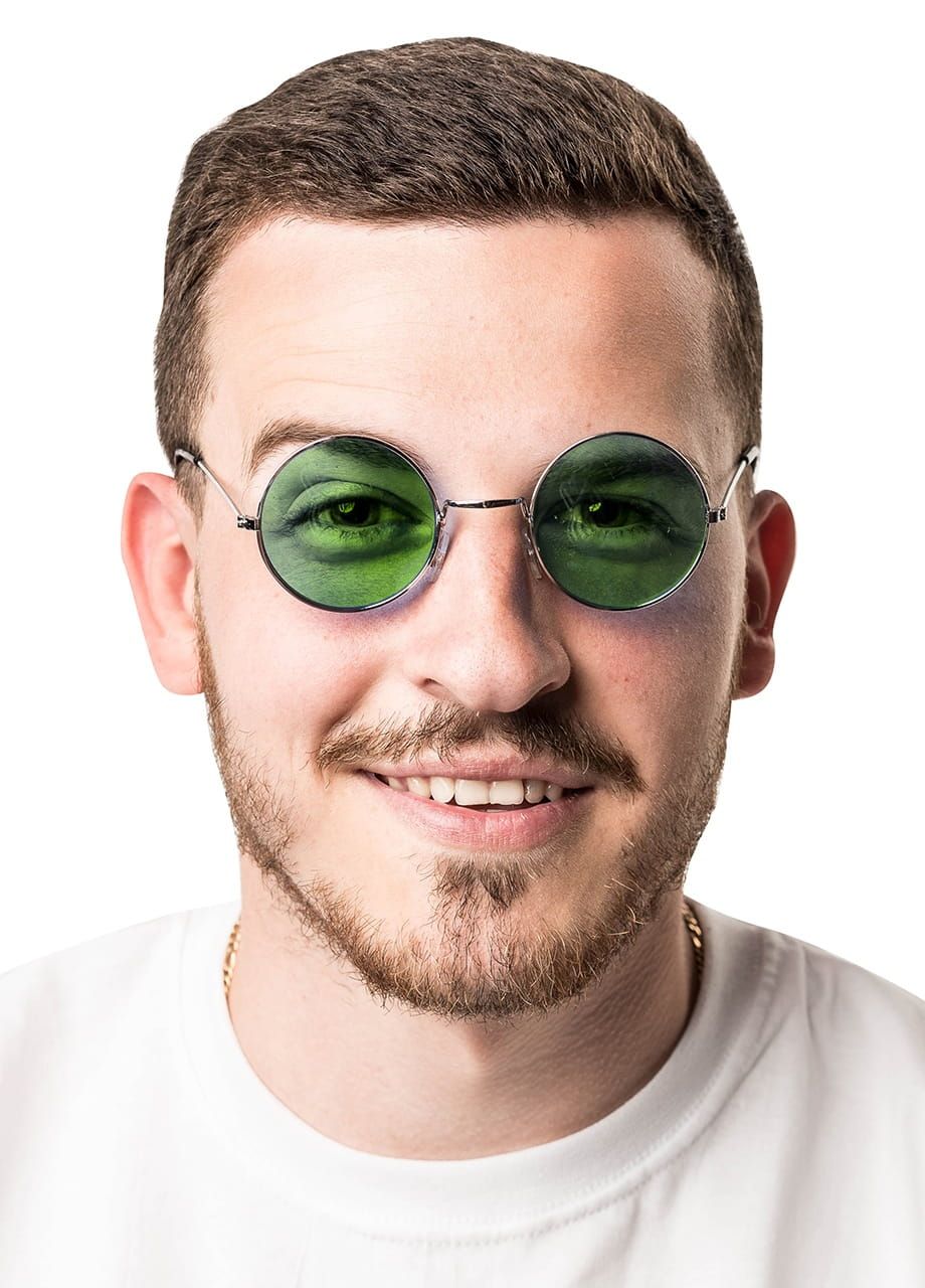 Okulary LENONKI zielone w stylu hippie