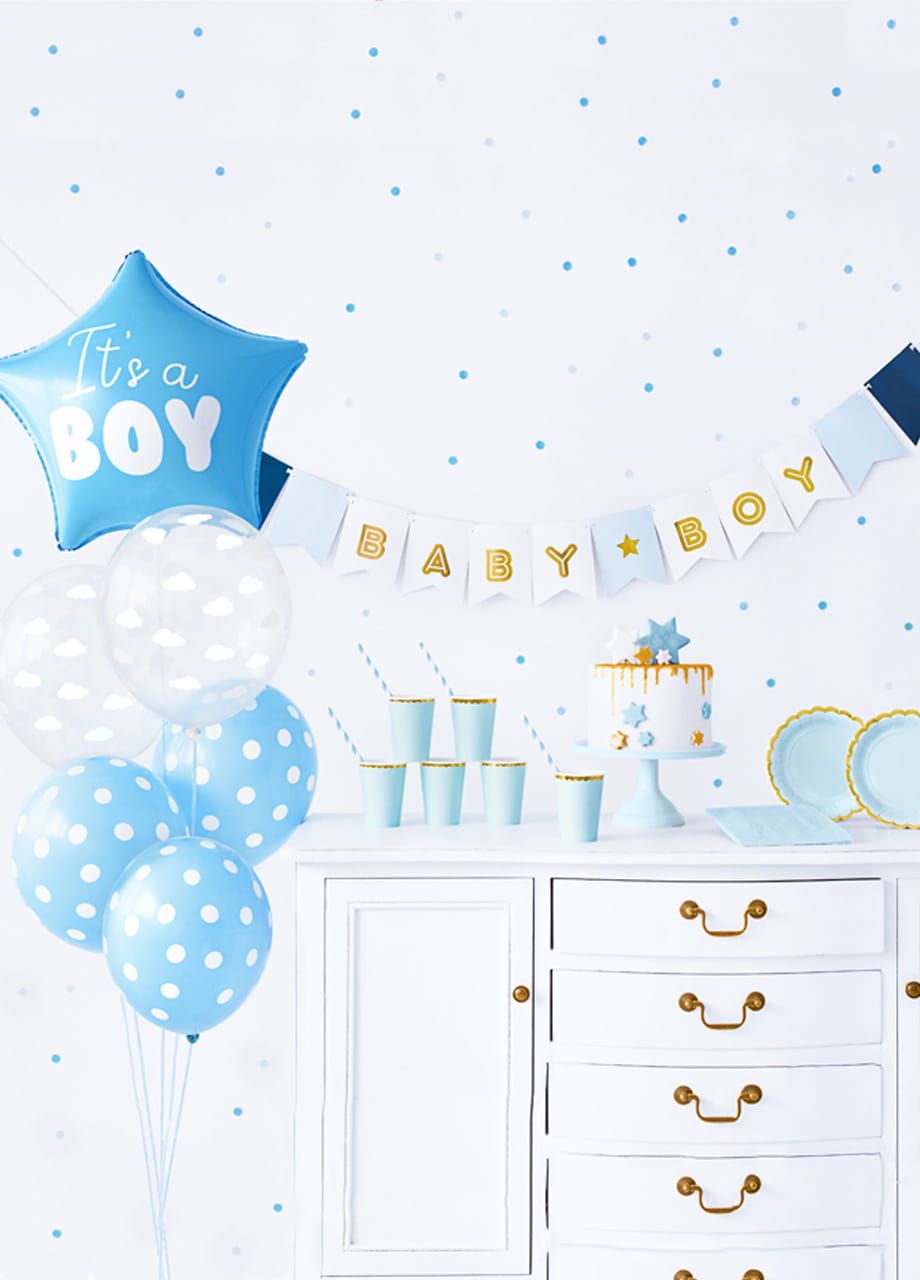 Party box zestaw dekoracji na BABY SHOWER niebieski