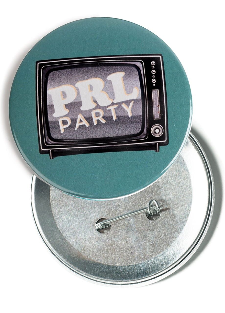 Przypinka na imprezę w stylu PRL PARTY 7,5 cm