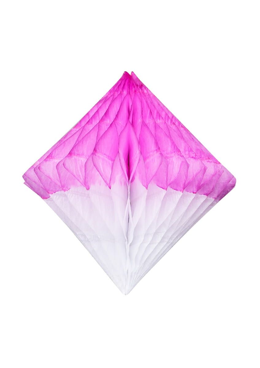 Rozety z papieru różowo-białe 20cm (3szt.)