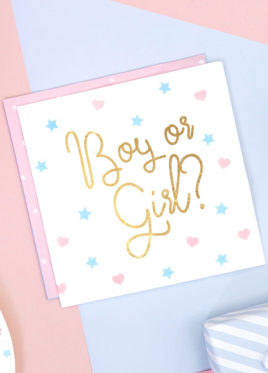 Serwetki baby shower BOY OR GIRL? 33cm (20szt.)