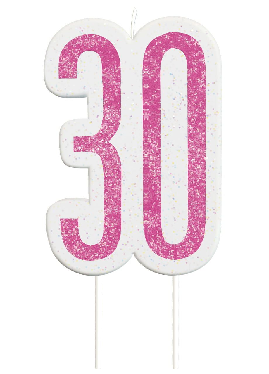 Świeczka urodzinowa 30 URODZINY różowa świeczka na tort