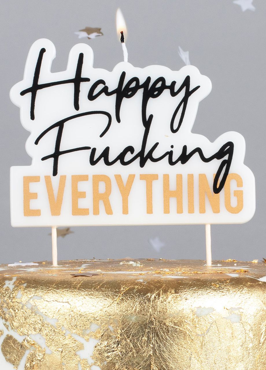 Śmieszna świeczka urodzinowa HAPPY FUCKING EVERYTHING