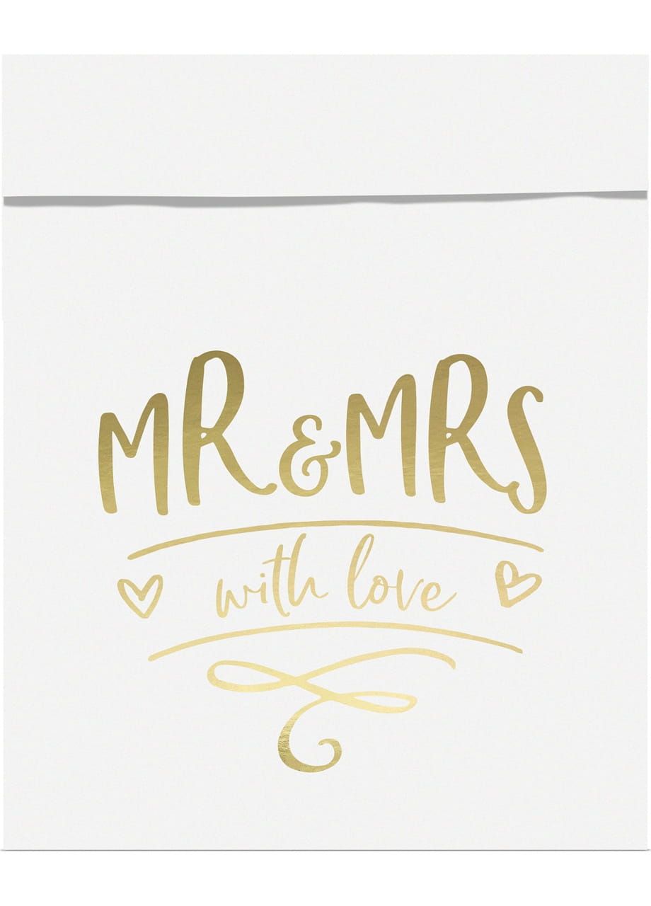 Torebki papierowe Mr & Mrs (6szt.)