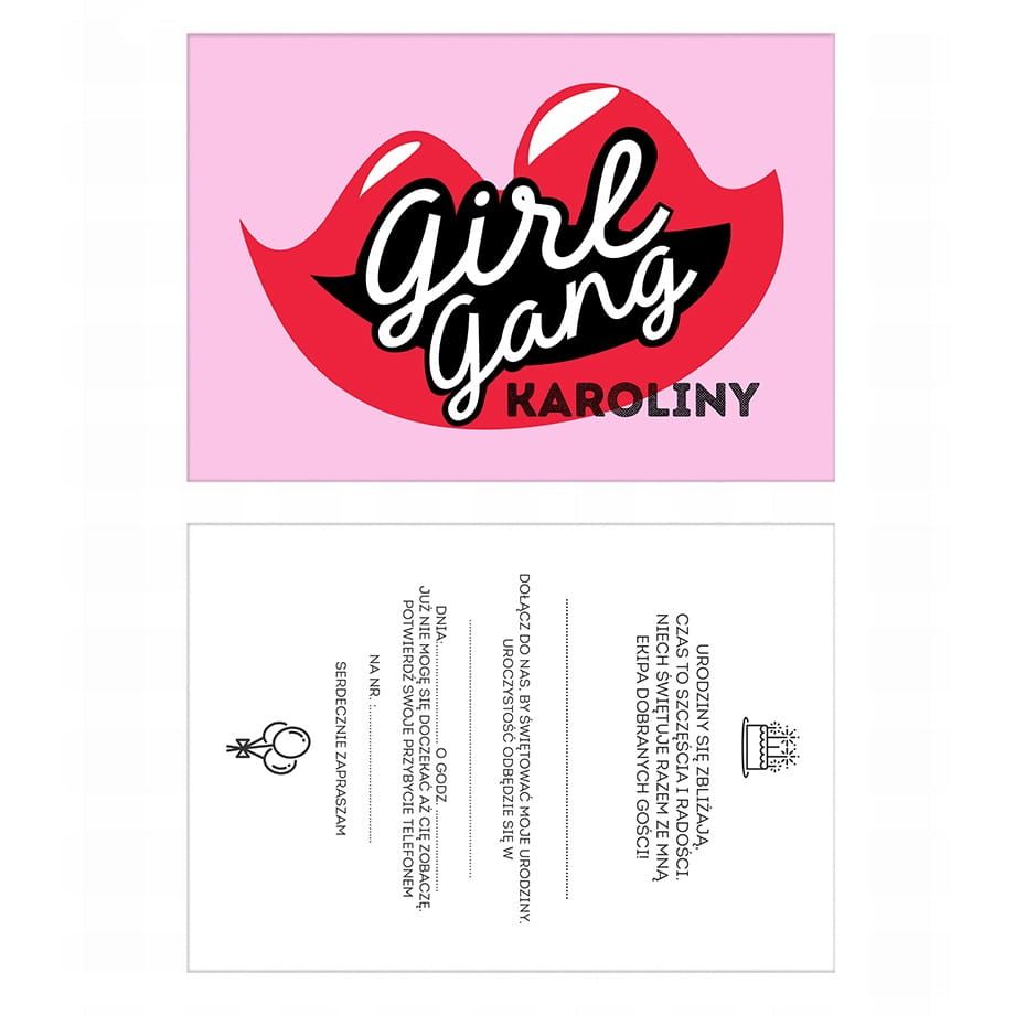 Zaproszenia personalizowane GIRL GANG