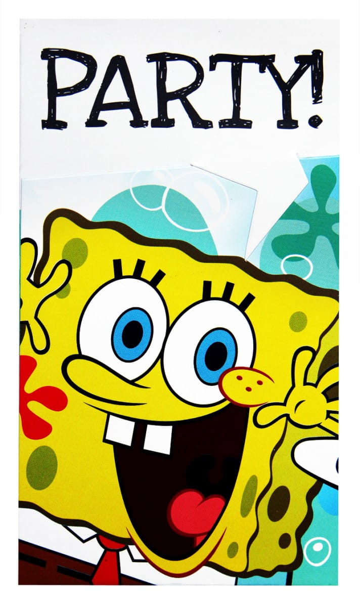 Zaproszenia Spongebob Kanciastoporty 6szt Kolekcja Spongebob