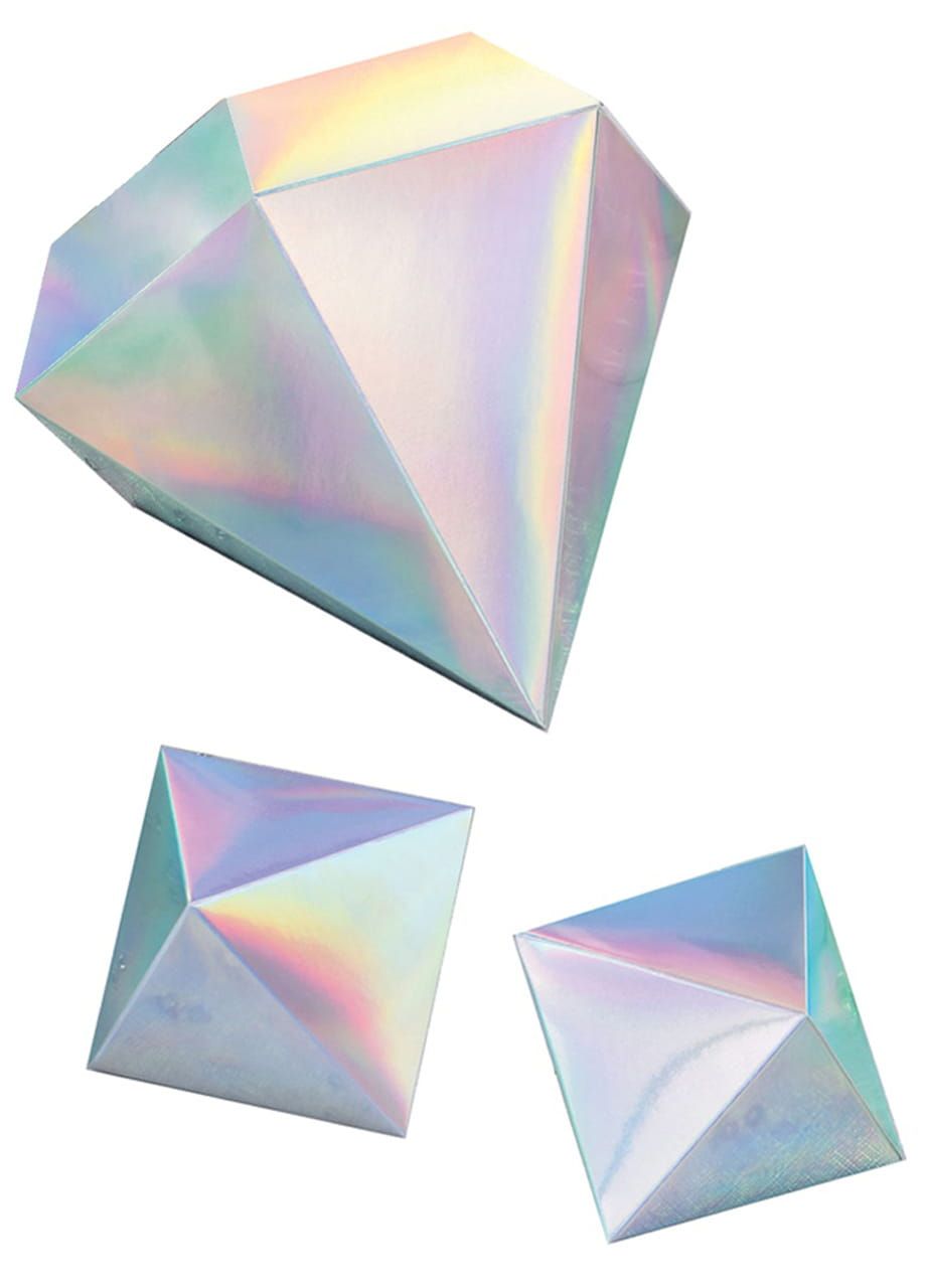 Zestaw dekoracji holograficznych DIAMENTY (3szt.)