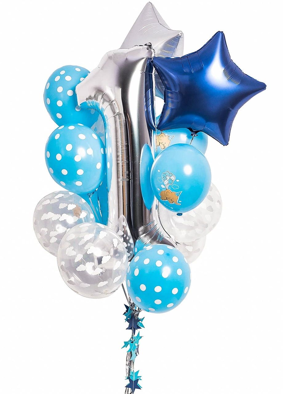 Balony z helem na roczek DLA CHŁOPCA