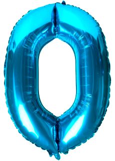 Balon foliowy CYFRA 0 niebieski 100cm