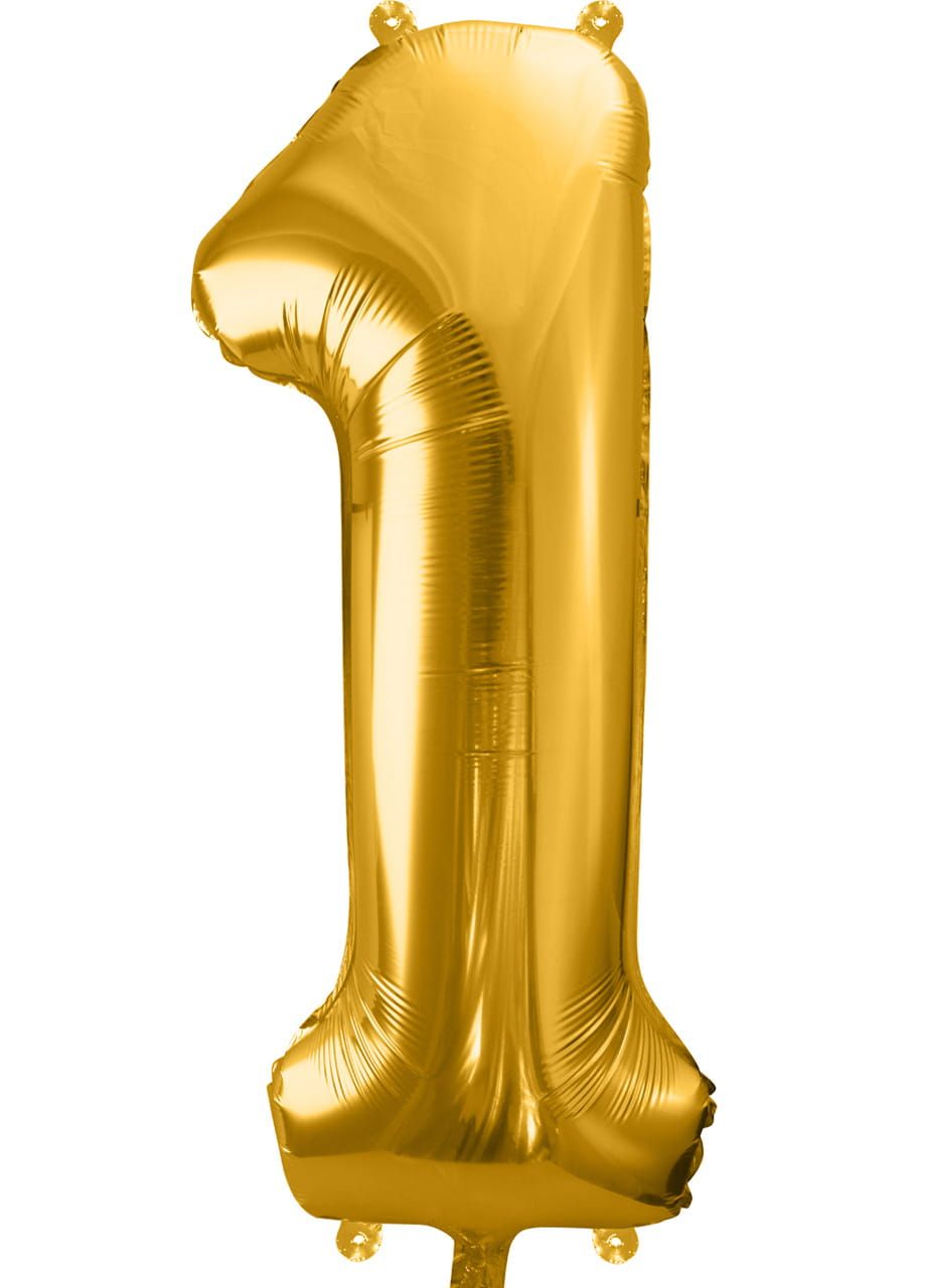 Balon foliowy CYFRA 1 złoty 86cm