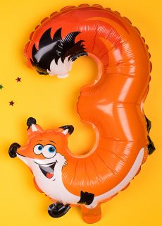 Balon foliowy CYFRA 3 lisek 42cm