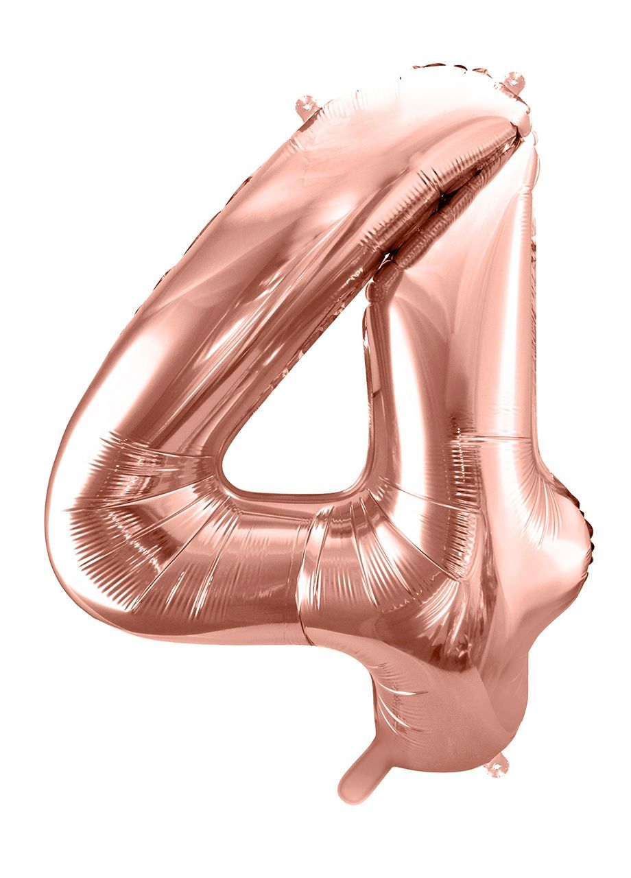 Balon CYFRA 4 różowe złoto 86 cm