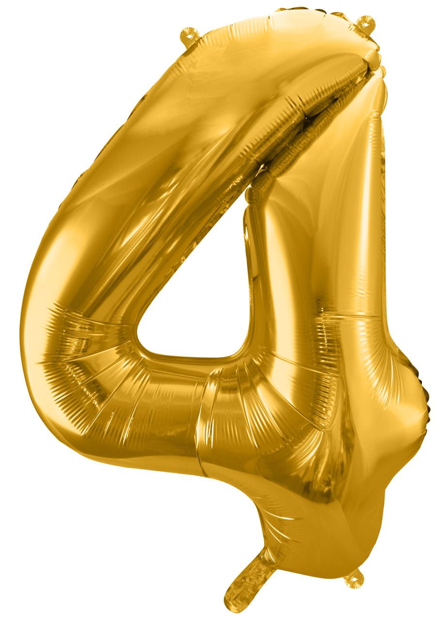 Balon foliowy CYFRA 4 złoty 86cm