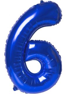 Balon foliowy CYFRA 6 chabrowy 100cm