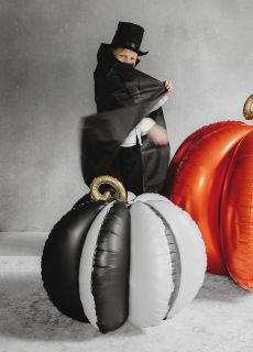 Foliowy balon 3d DYNIA w paski ozdoba na halloween dekoracja na halloween dekoracja halloweenowa balon dynia