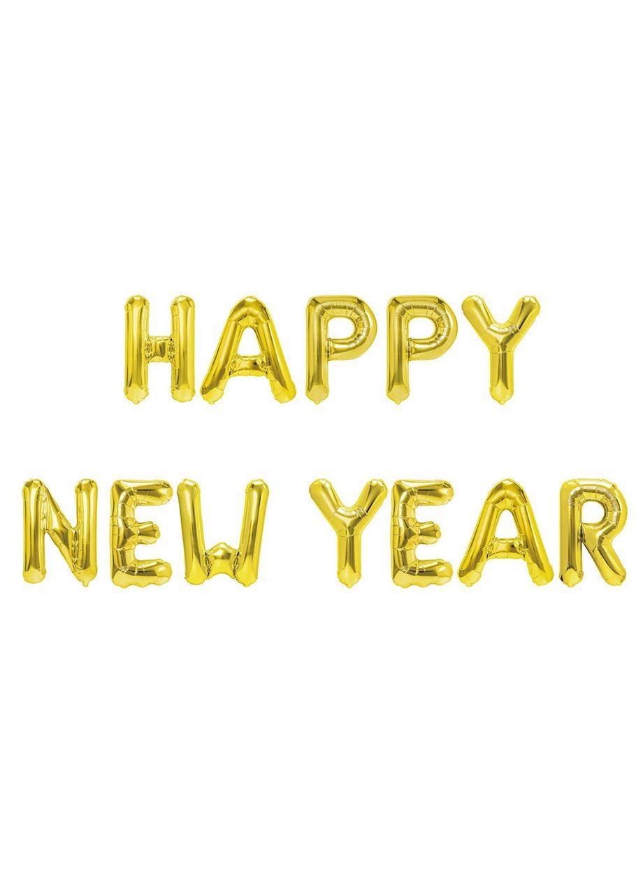 Balony napis HAPPY NEW YEAR złote