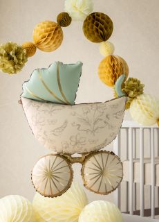 Balon na baby shower WZEK w kwiaty