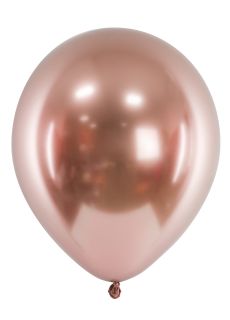 Balon GLOSSY chrom r�owe z�oto 10 szt.