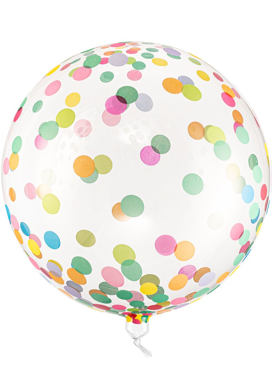 Balon transparentny KULA  w kropki 40cm