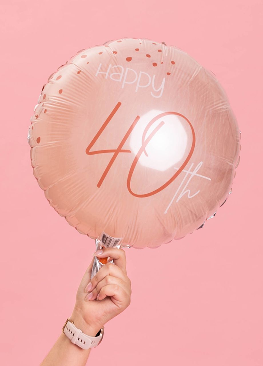 Balon na 40 URODZINY ELEGANT BLUSH 45 cm
