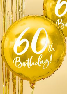 Balon na 60 URODZINY foliowy zoty 45cm