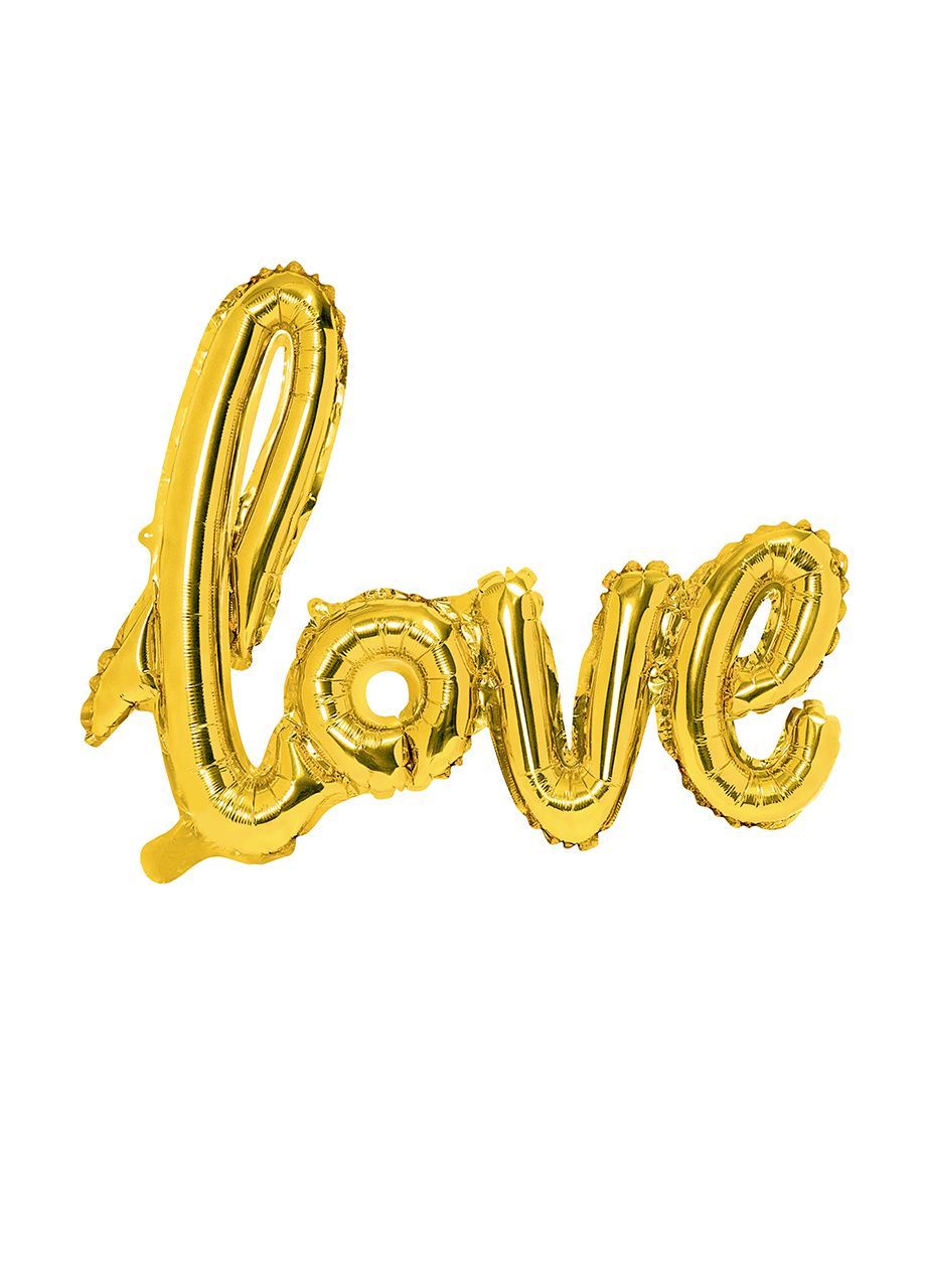 Balon na powietrze napis LOVE złoto