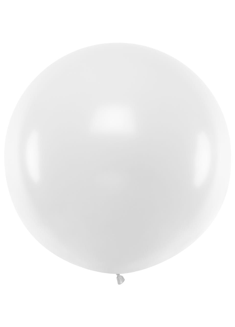 Balon pastelowy OLBRZYM biały 1m