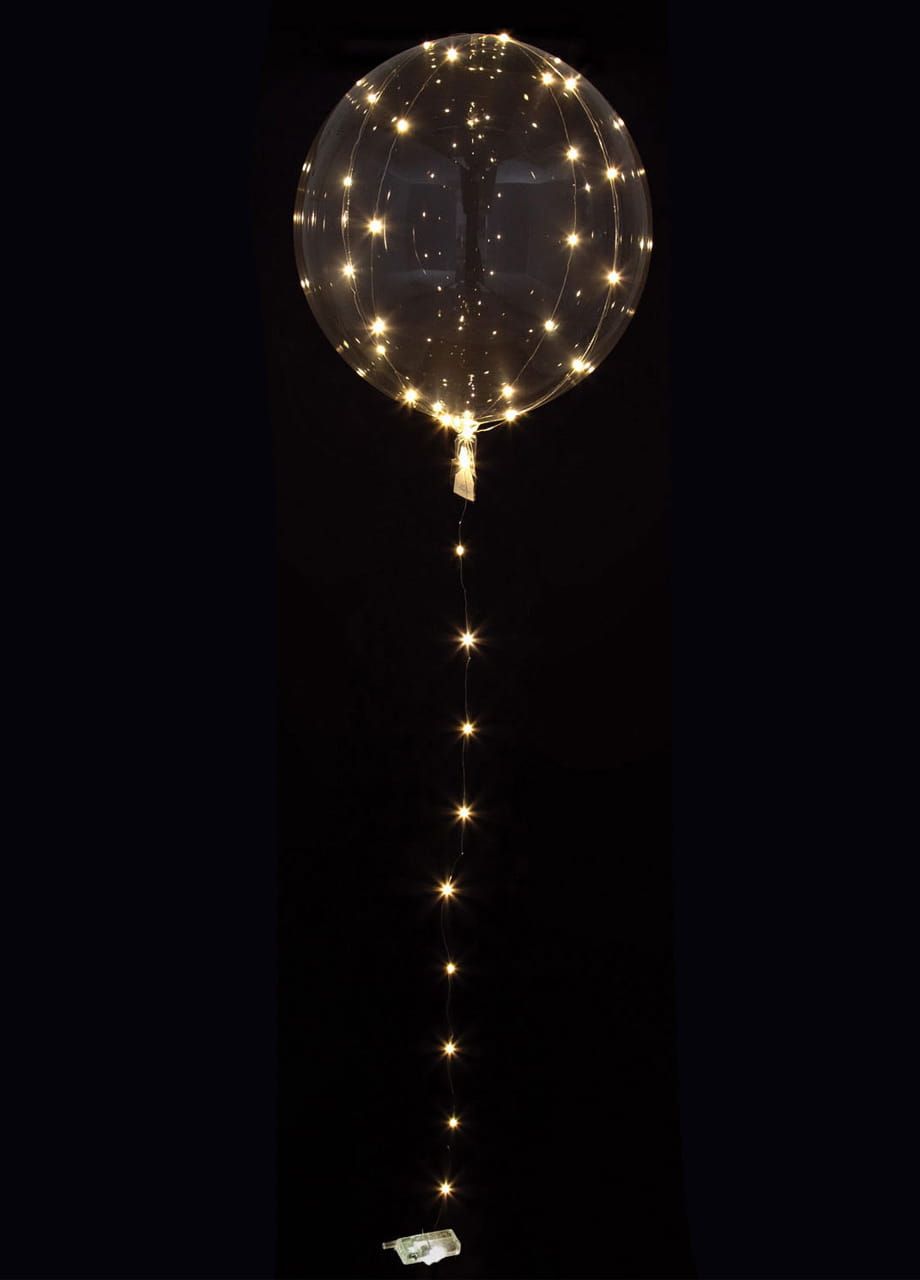 Balon ZŁOTY LED przezroczysty