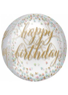 Balon urodzinowy CONFETTI FUN kula foliowy 40cm 