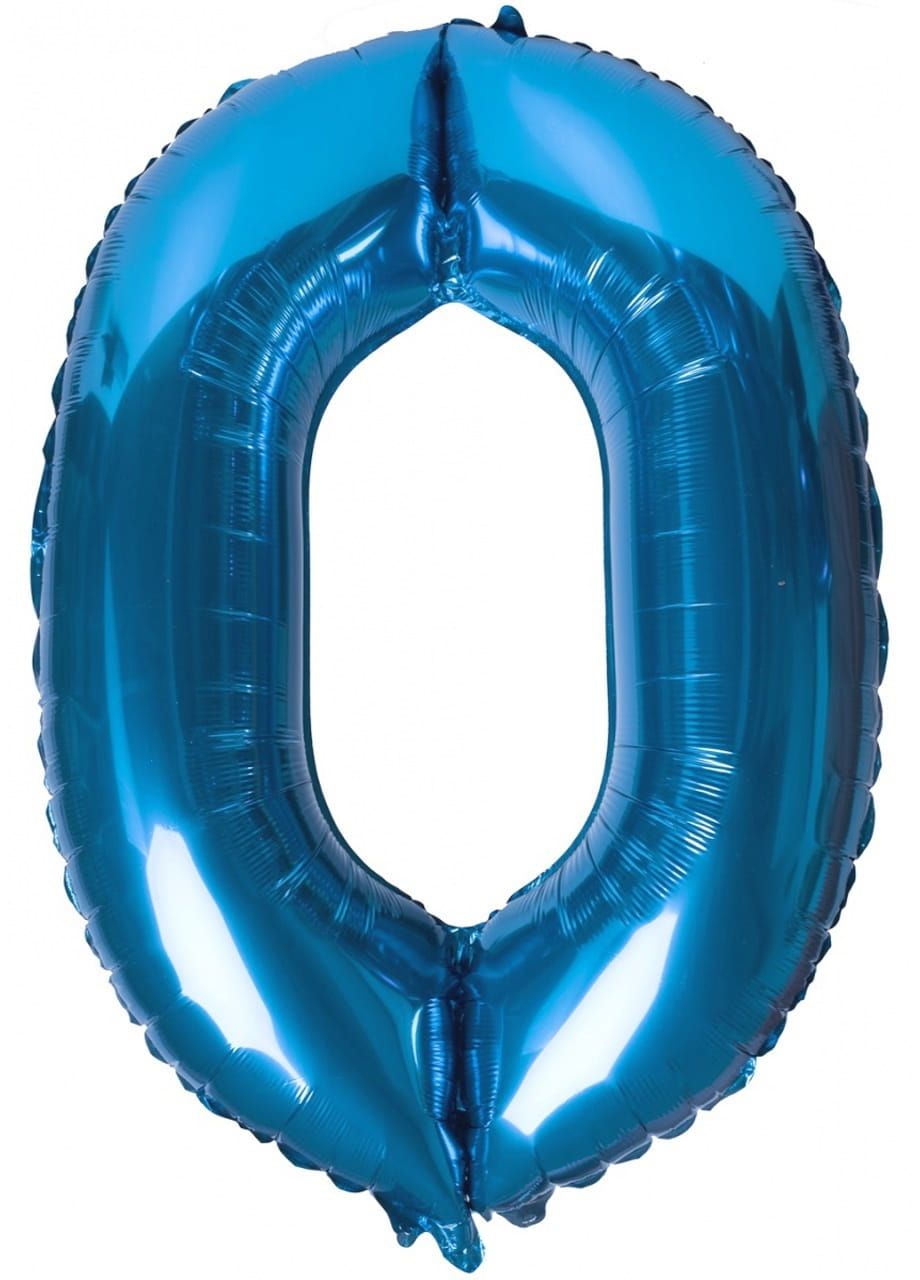 Balon foliowy CYFRA 0 niebieski 100cm