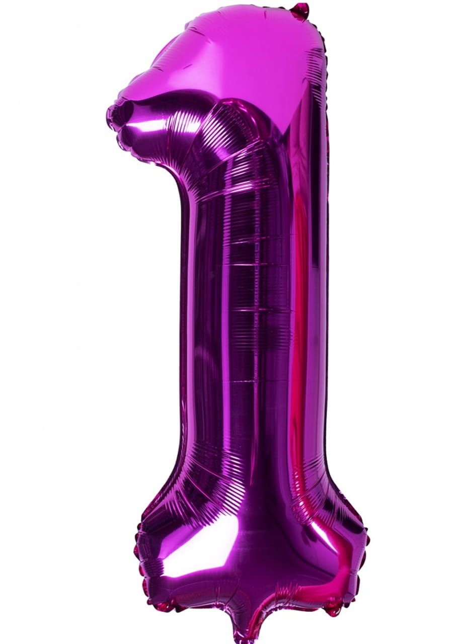 Balon foliowy CYFRA 1 różowy 100cm