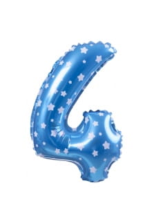 Balon foliowy na powietrze CYFRA 4 bkitny 40cm