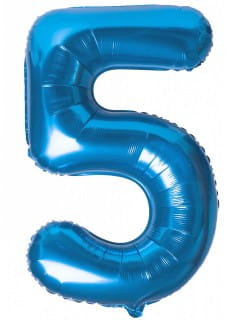 Balon foliowy CYFRA 5 niebieski 100cm