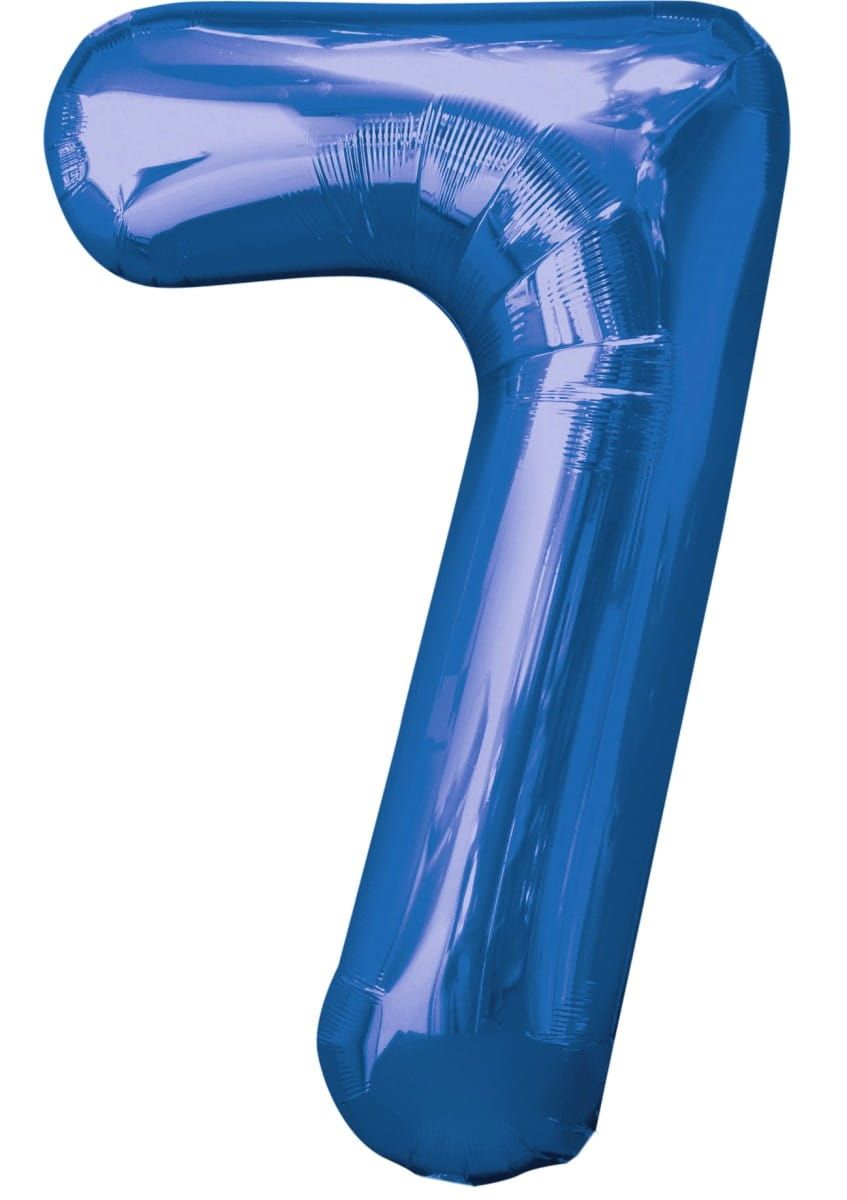 Balon foliowy CYFRA 7 niebieski 85cm